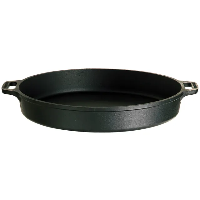 AllGrill Gusseisenpfanne 60 cm rund schwarz 2 Griffe