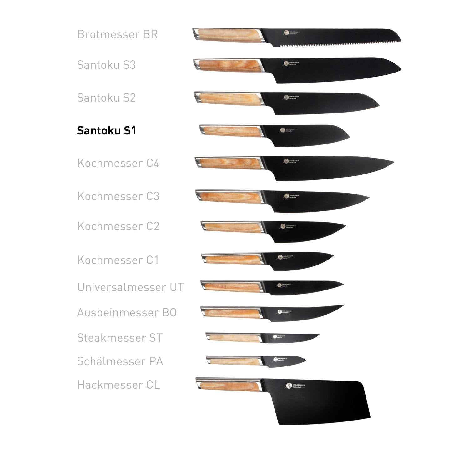FIRE&FOOD Everdure Santoku S1 Küchenmesser 159mm Titan Pakkaholz