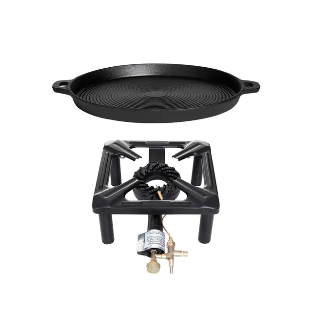 AllGrill Hockerkocher-Set klein Pfanne Ø 35 cm Zündsicherung