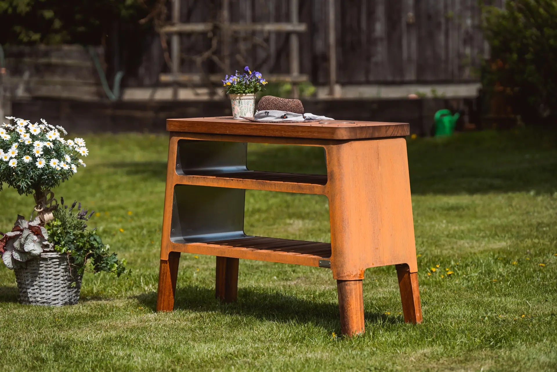 MASURIA nexo Kommode Black Outdoorschrank Holz Stahl