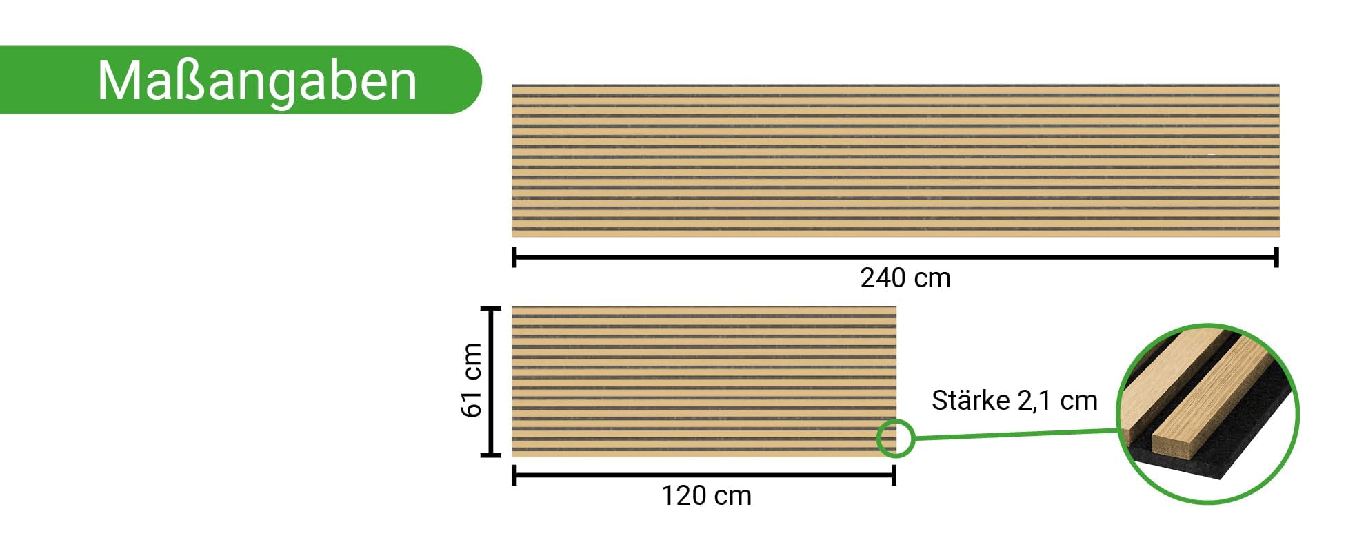 HPFloor Acoustic Panels Akustikpaneele Black Oak 240x60 Filz Schwarz