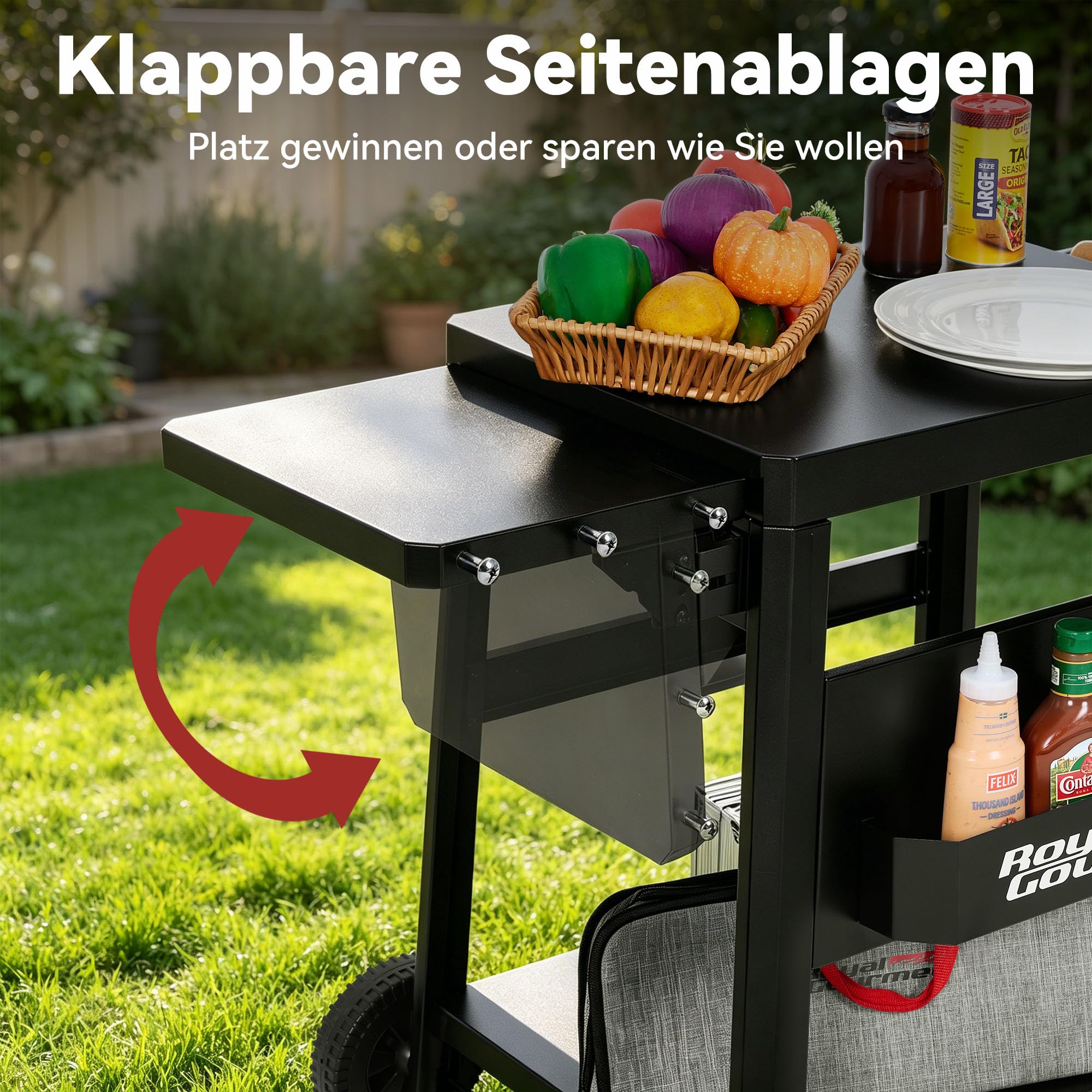 Royal Gourmet Grillzubehör Grilltisch Multi-Grillwagen Outdoor
