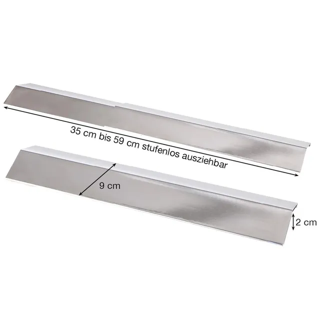 AllGrill Flammblech schmal Edelstahl 35-60 cm