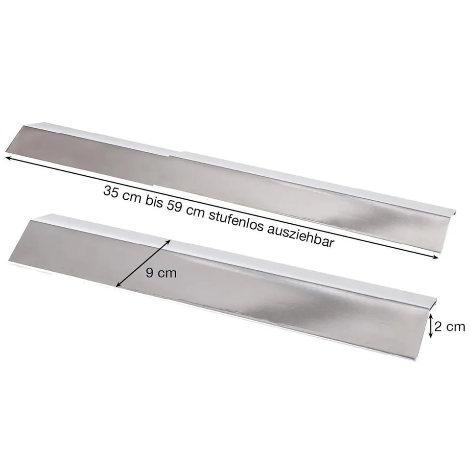 AllGrill Flammblech schmal Edelstahl 35-60 cm