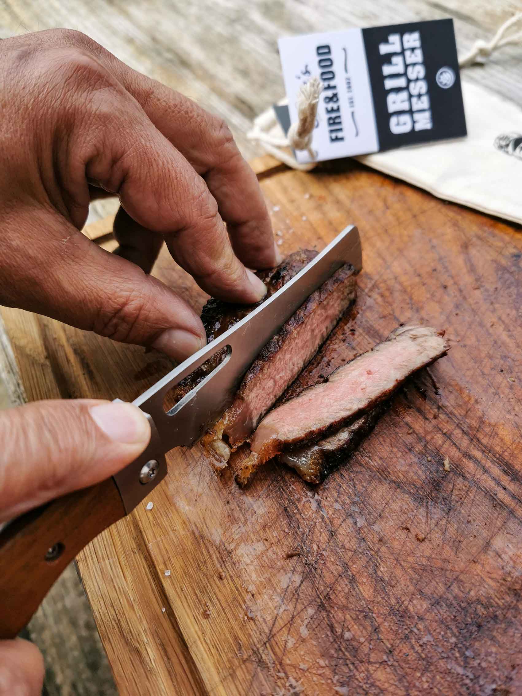 Elmar's Grillmesser BBQ Taschenmesser 12 cm Tagayasan-Holz