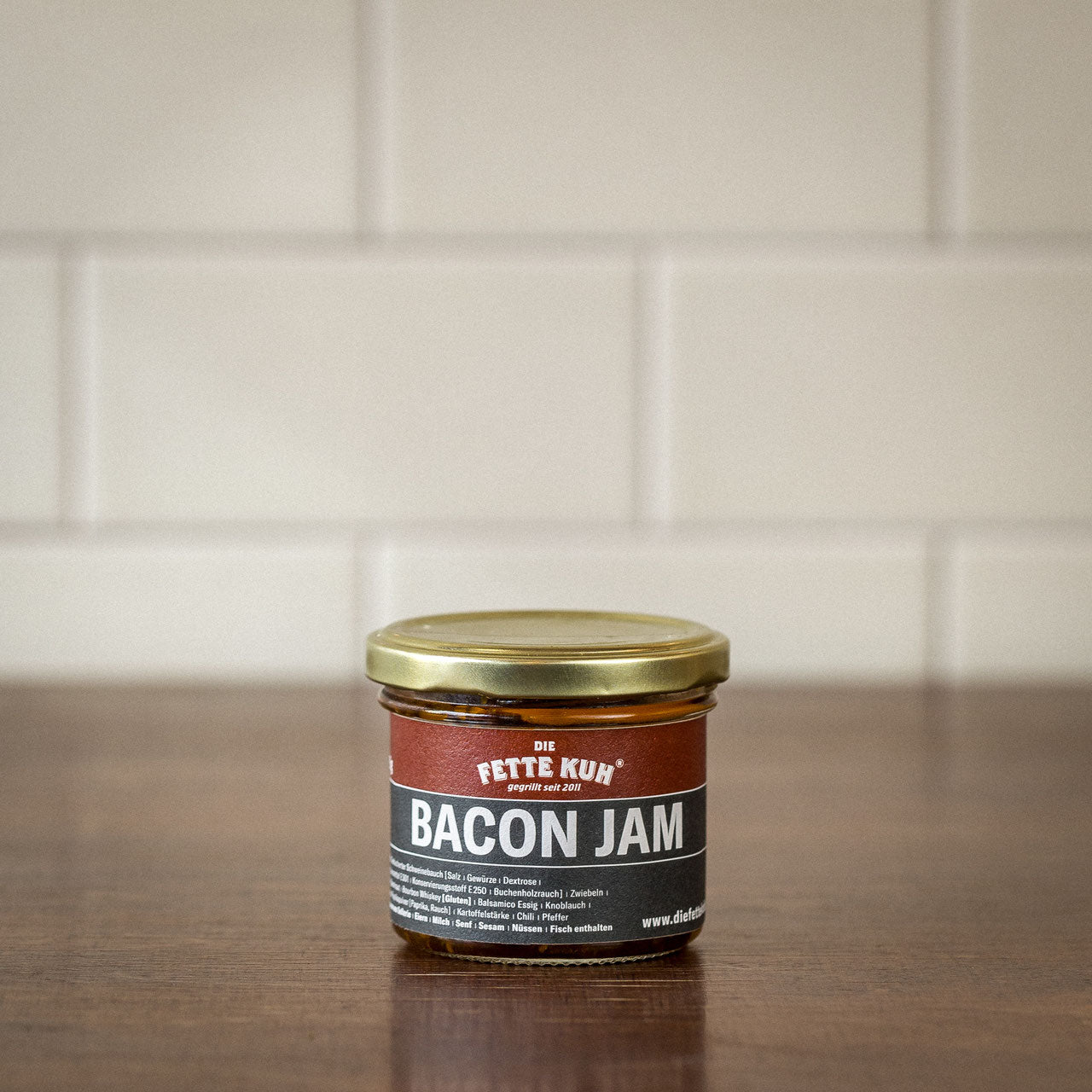 Die Fette Kuh Bacon Jam Sauce 200 g Weckglas Bourbon