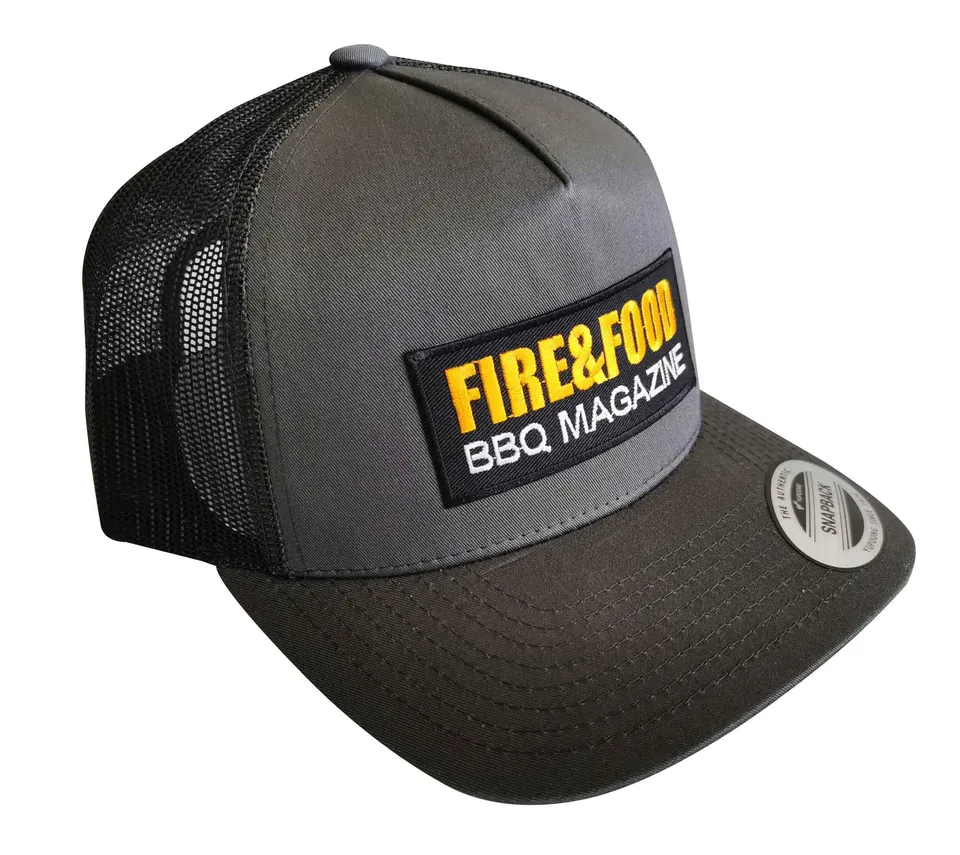 FIRE&FOOD Brand Snapback Kappe schwarz grau verstellbar