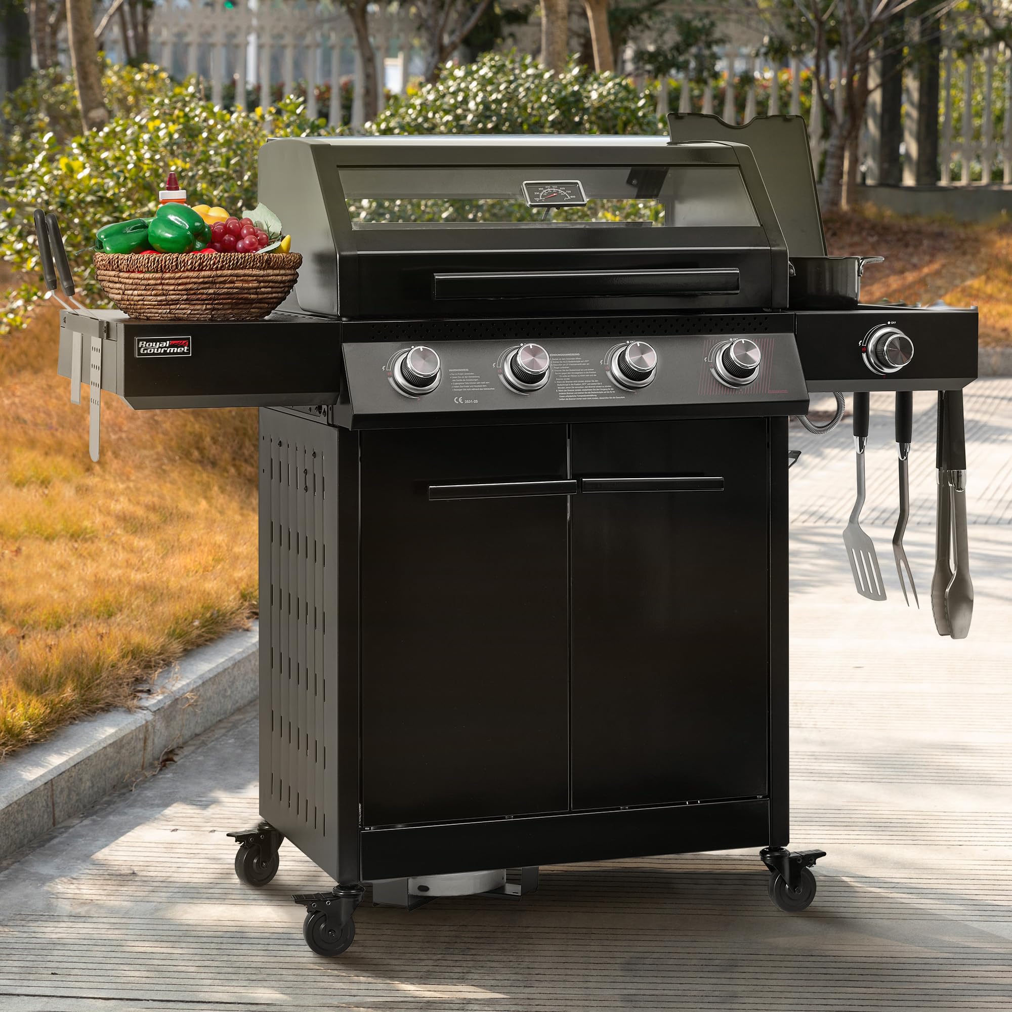 Royal Gourmet Gasgrills Grillwagen 4+1 Brenner 15,5 kW