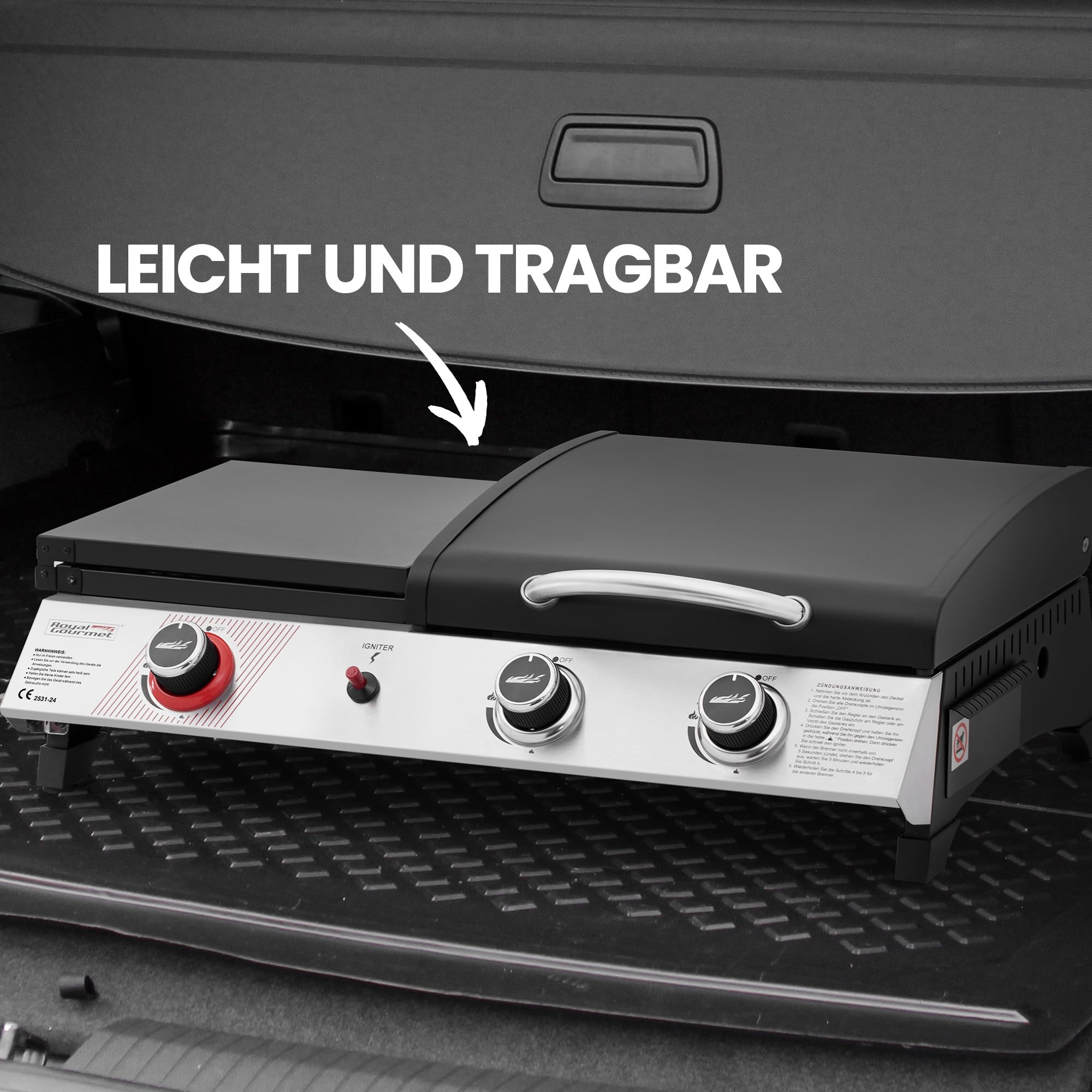 Royal Gourmet Gasgrill 3in1 Tischgrill 8,5kW schwarz
