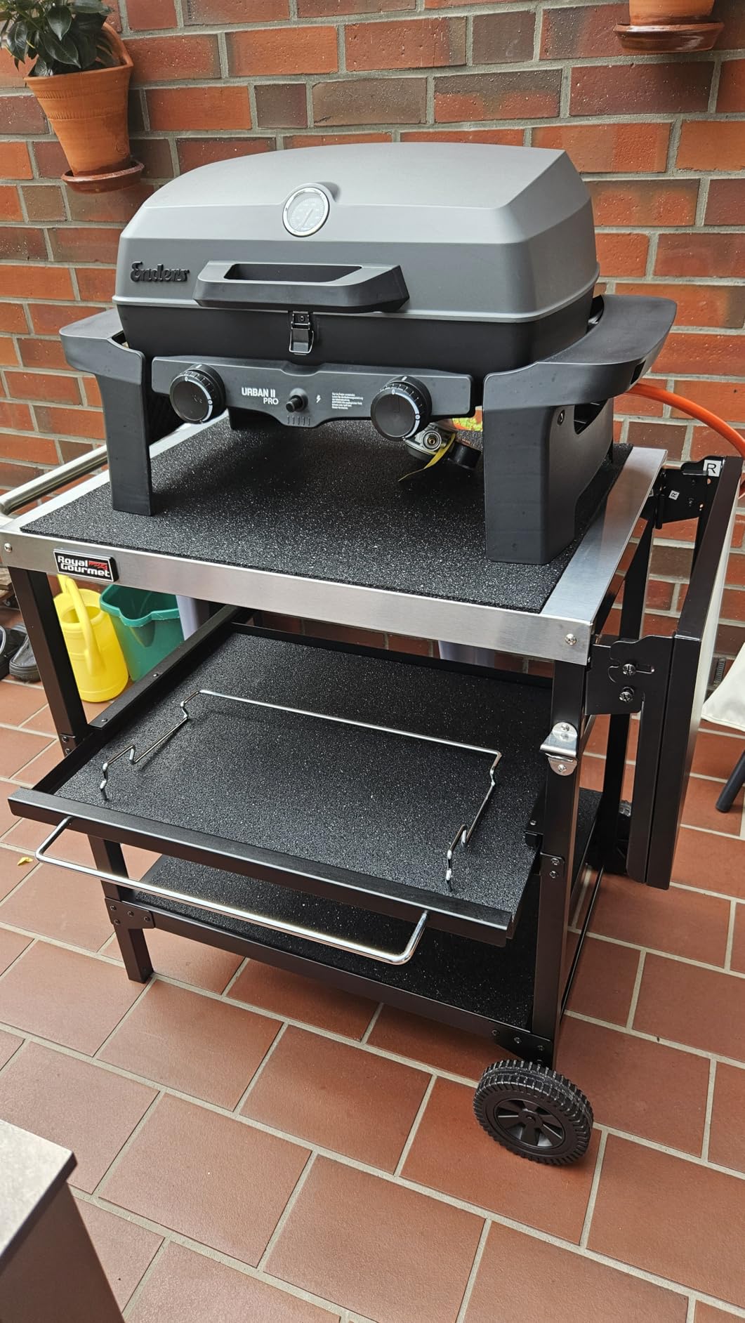 Royal Gourmet Grilltisch Servierwagen Edelstahl 100x50 cm 3-etagig