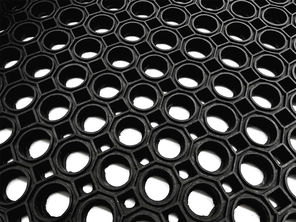 HPFloor Ringgummimatte Schwerlast 100x600 cm schwarz Drainage