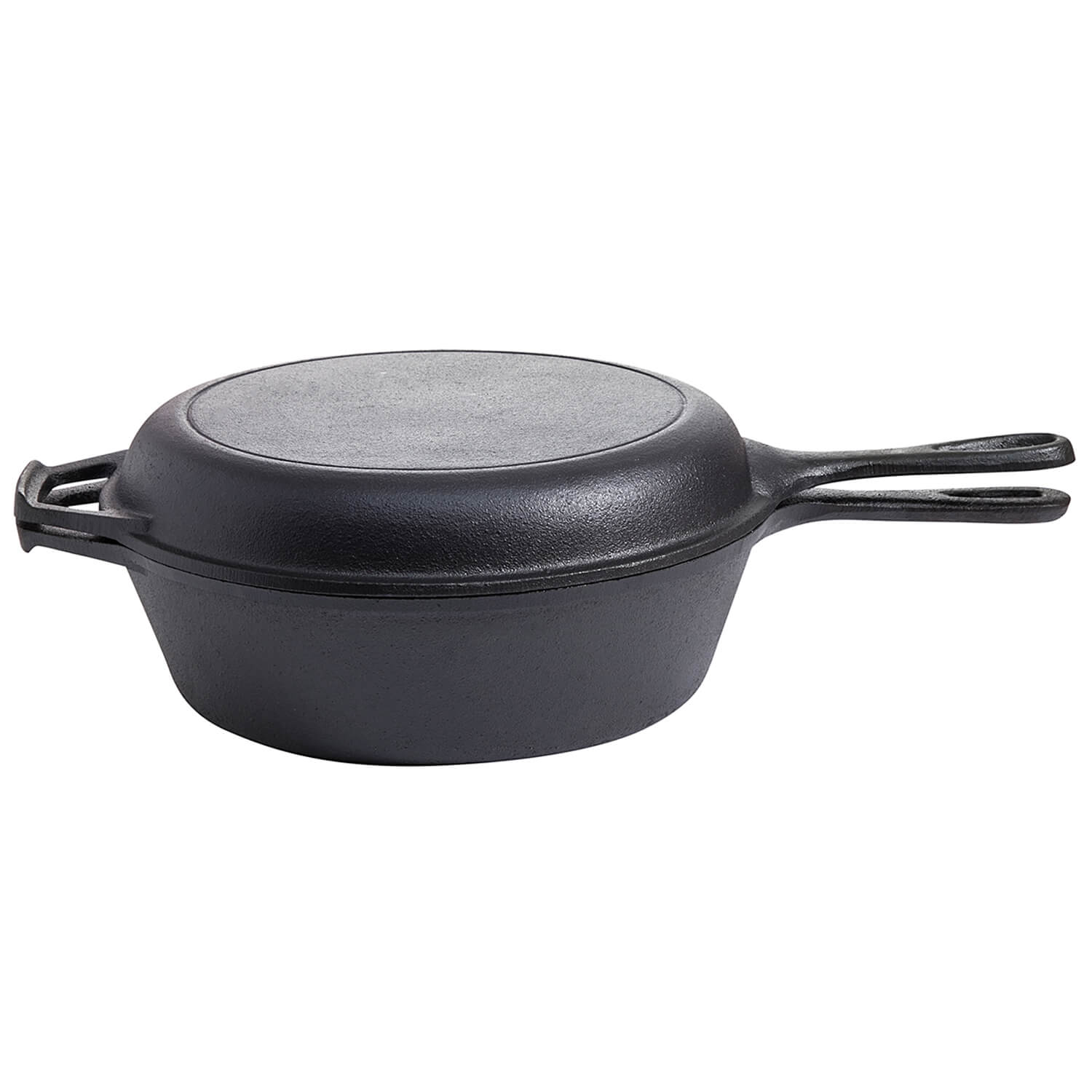 AllGrill Gusseisen 2in1 Topf Pfanne Ø 26 cm 3,5 L Naturguss
