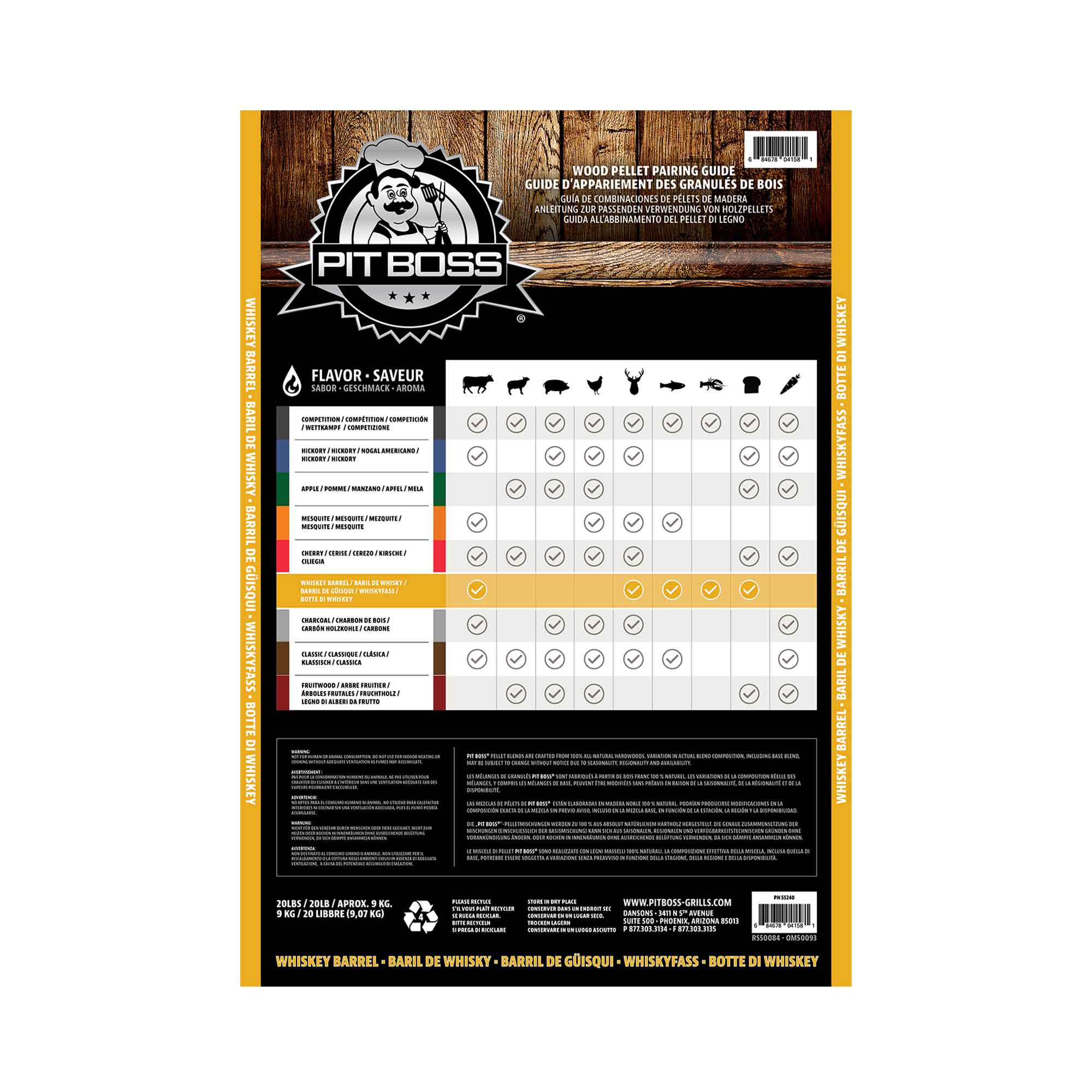 PIT BOSS Whiskey Blend Hartholz-Pellets 9 kg Eiche