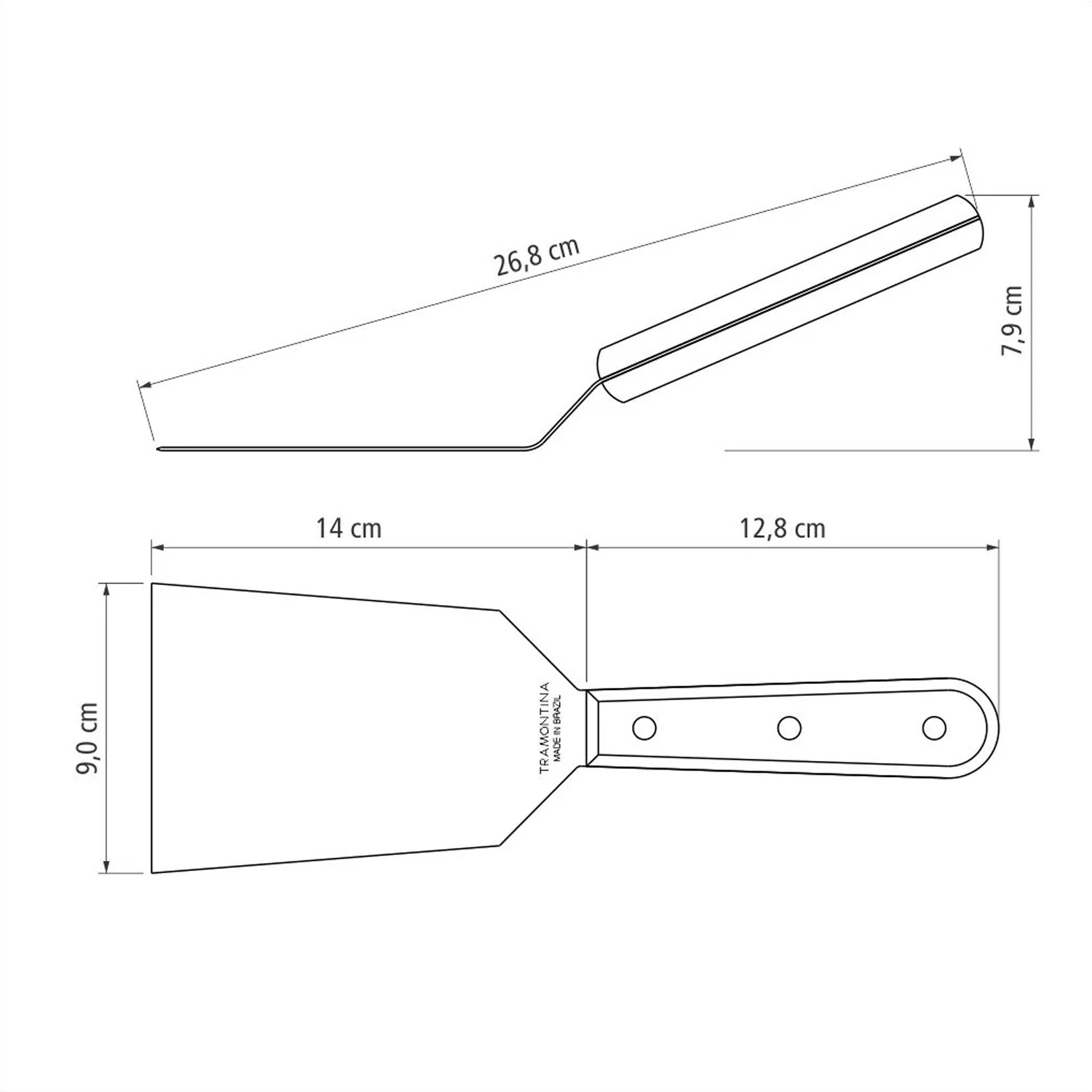 LANDHAUS Wender 27 cm Edelstahl Grillwender mit Holzgriff