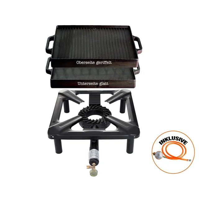 AllGrill Hockerkocher Hockerkocher-Set klein Gaskocher 32x32