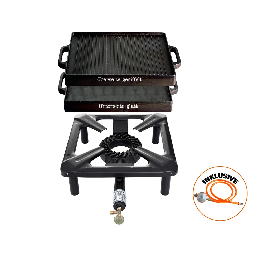 AllGrill Hockerkocher Hockerkocher-Set klein Gaskocher 32x32