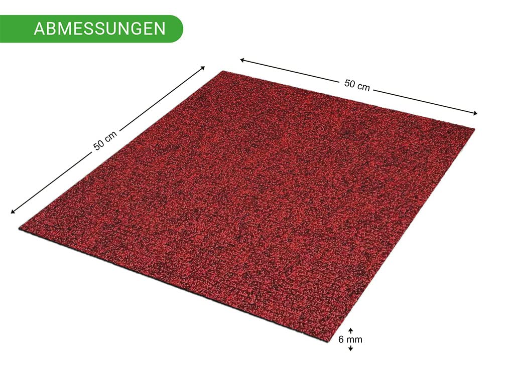HPFloor Jersey Teppichfliese 50x50 cm rot selbstliegend
