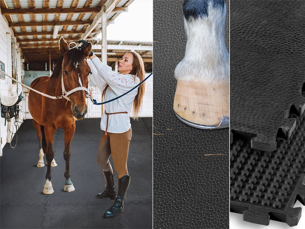 HPFloor Stable Mats Gummi-Stallmatte 120x80x1,7cm Schwarz Kautschuk