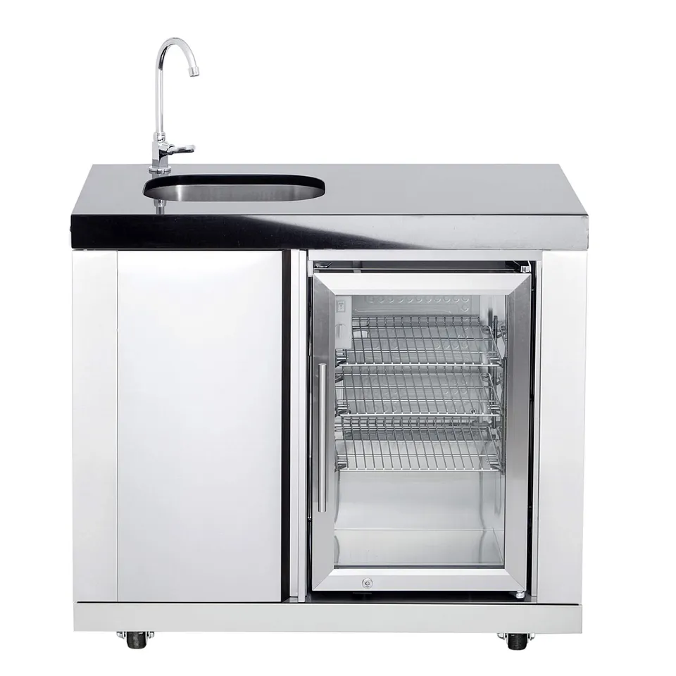 AllGrill Außenküchen Modul 1 Waschbecken-Kühlschrankkombi Becken links