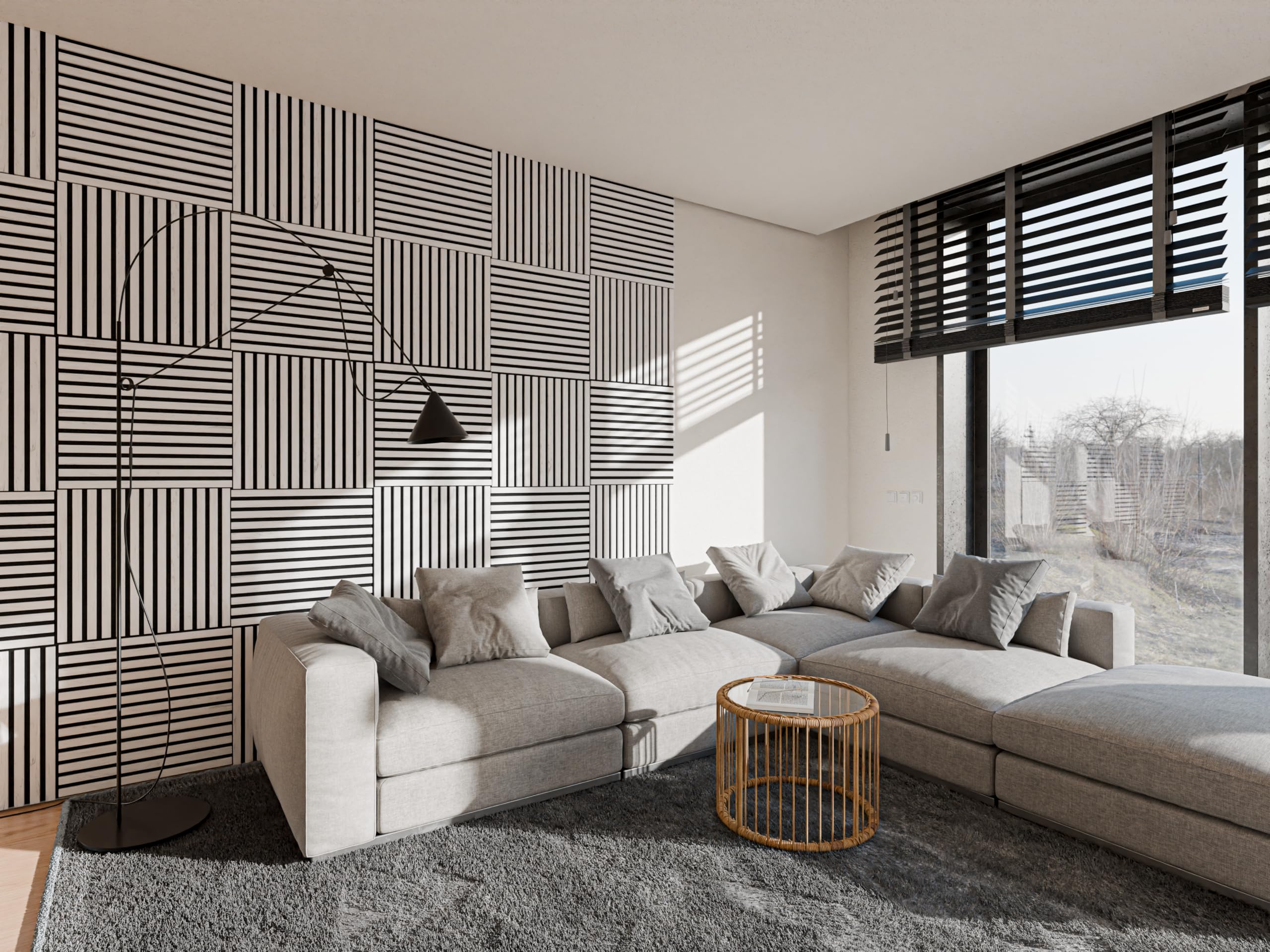 HPFloor Acoustic Panels 60x60 Grey Oak 4er-Set 21mm