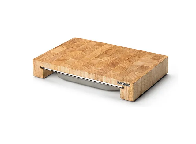 Continenta Schneidebrett Holz Edelstahl-Schublade 48x32,5cm