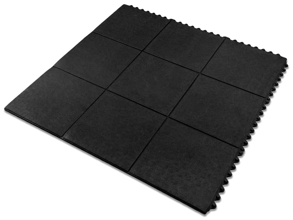 HPFloor Workplace Mats Gummifliese 91x91 Matte Riffel Schwarz