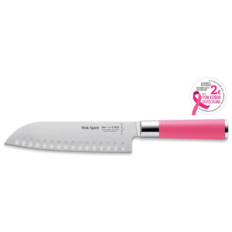 Dick Pink Spirit Santoku 18 cm Kullenschliff rostfrei