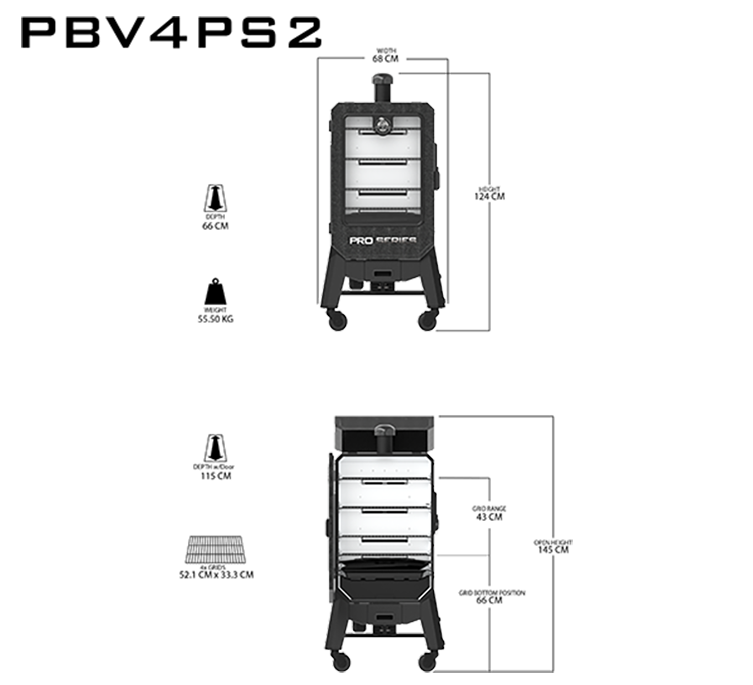 Pit Boss Pro V4P Pelletsmoker Vertikal WiFi Smoker Grill