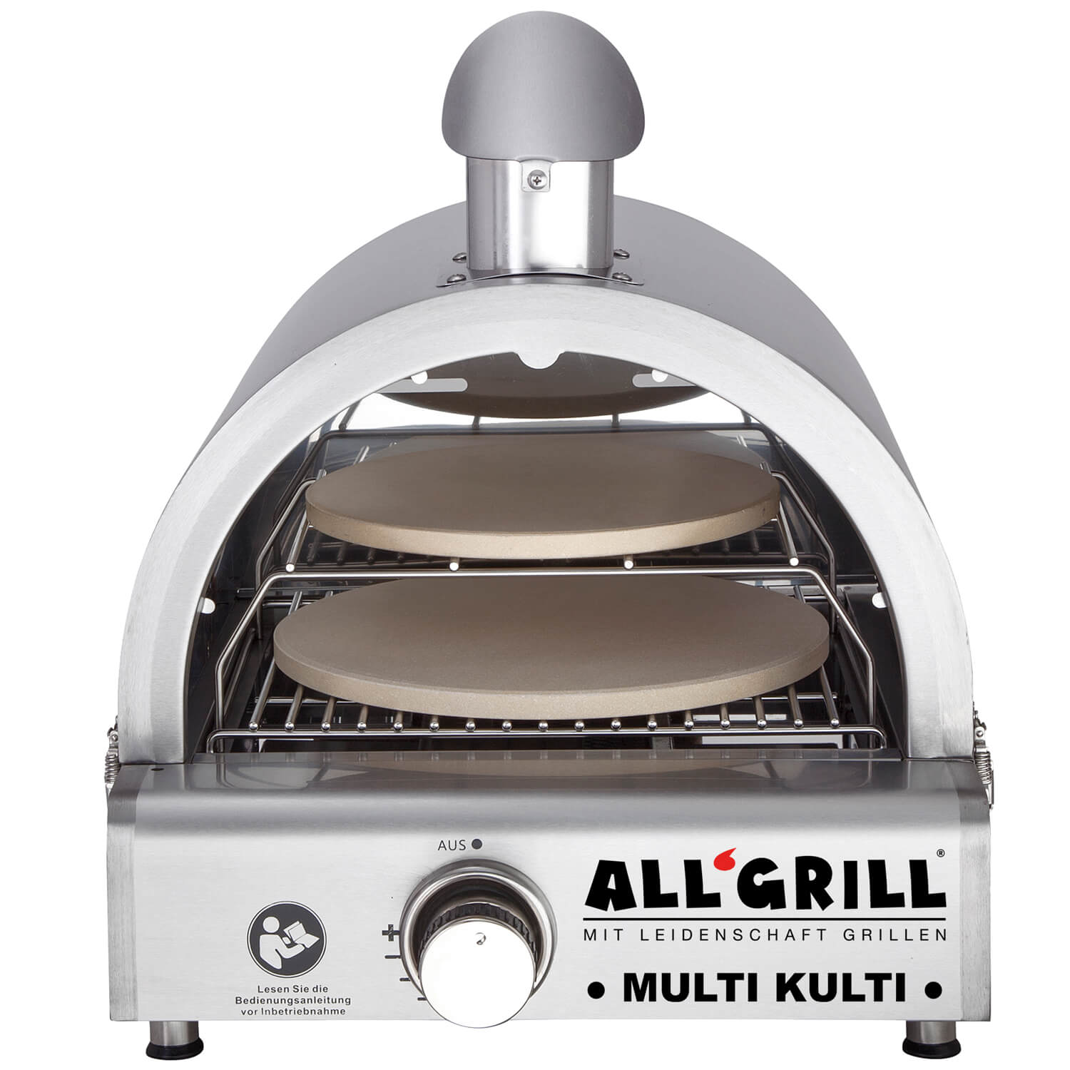 AllGrill MULTI-KULTI Pizzarack Edelstahl für 2 Pizzen