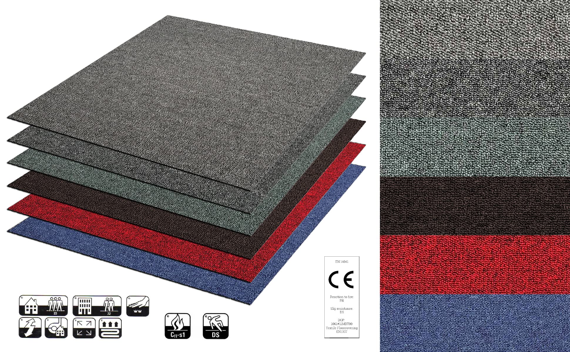 HPFloor Carpet Tiles Madison Teppichfliese 50x50 Grün Schlinge
