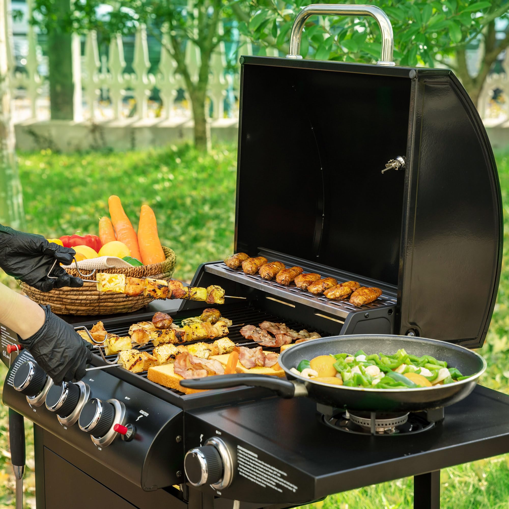 Royal Gourmet Gasgrill 3+1 Brenner 11,5kW schwarz
