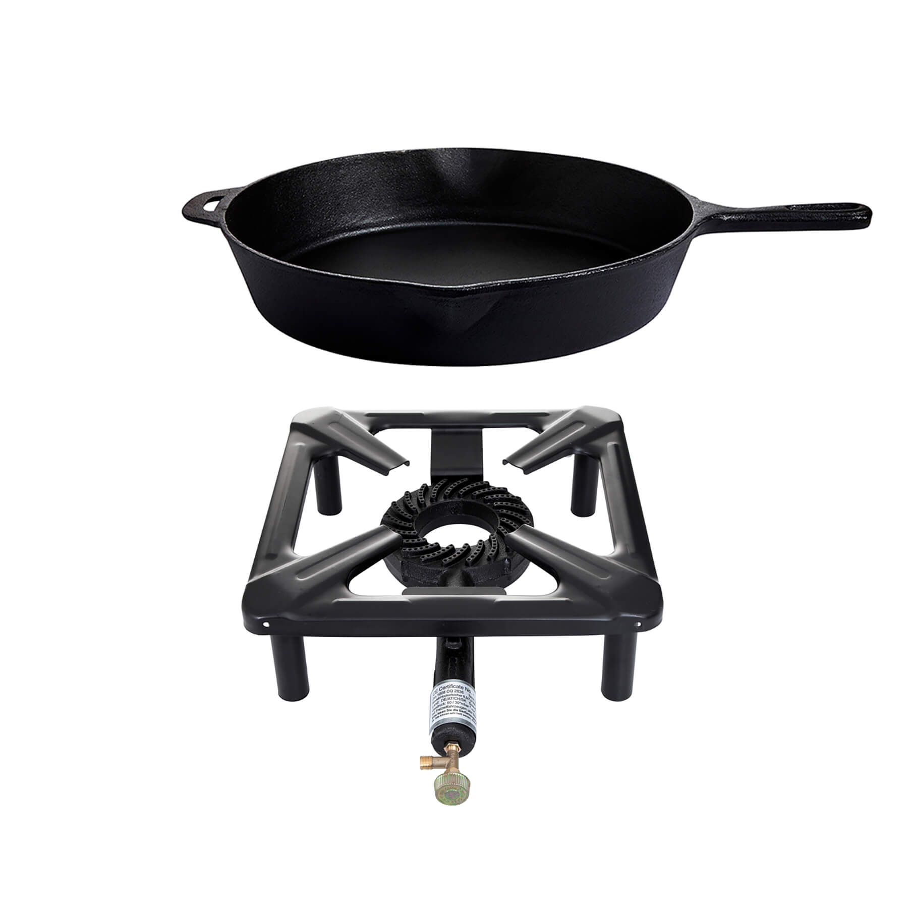 AllGrill Hockerkocher Hockerkocher-Set groß Gaskocher 35cm Pfanne