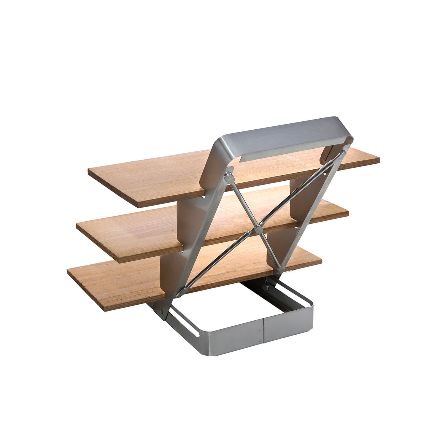 AllGrill Grillzubehör Räucherbrett-Treppe Edelstahl Zedernholz