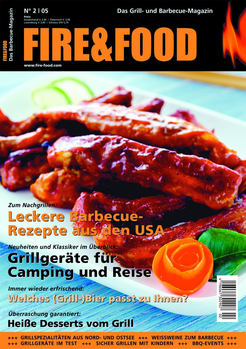 FIRE&FOOD 2005/02 Einzelausgabe Grillmagazin Digitalausgabe Seafood BBQ