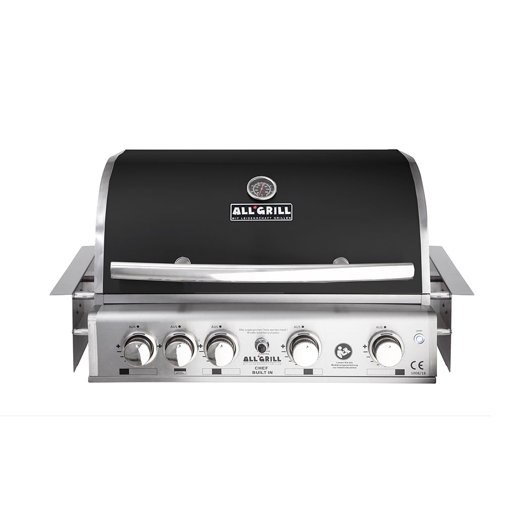 AllGrill Chef L Black Einbaugrill Gasgrill 4-flammig Edelstahl