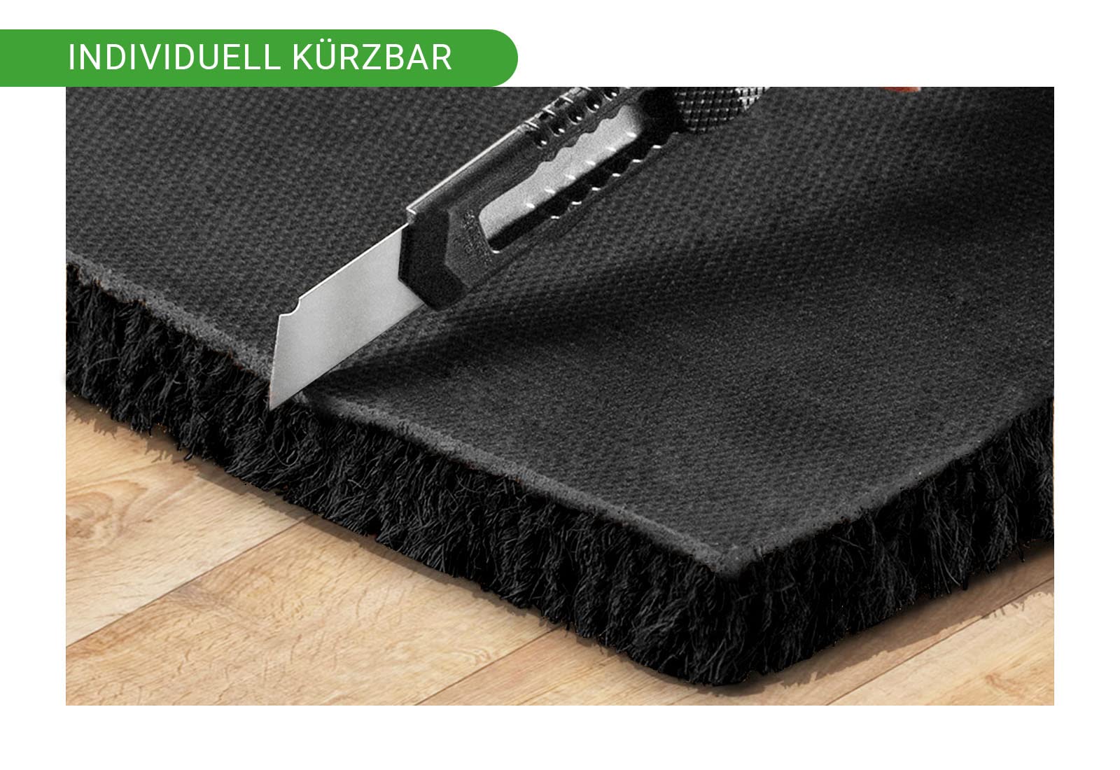 HPFloor Coconut Mats Kokosmatte 60x40 cm Schwarz Fußmatte
