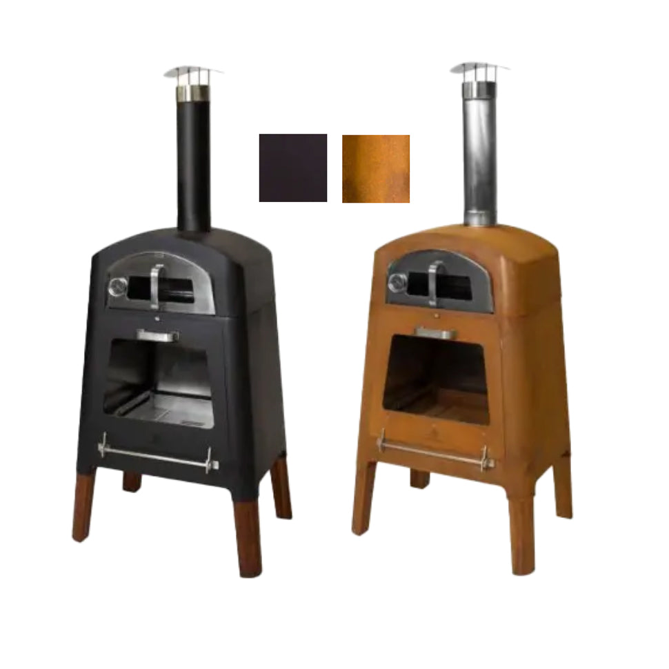 MASURIA nexo Kamin Pizzaofen Black mit Schamottstein