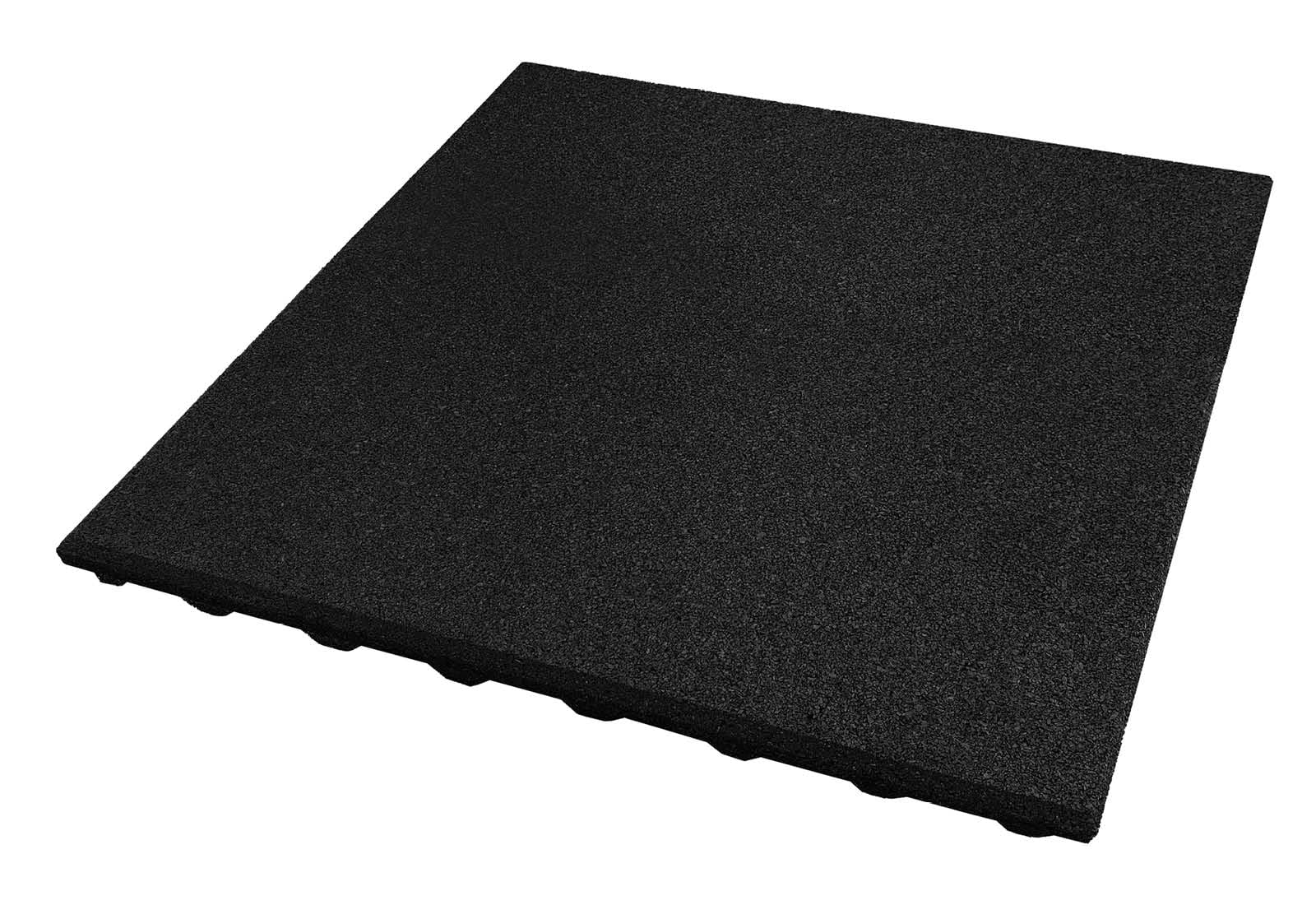 HPFloor Fallschutzmatte Schwarz 50x50 cm 25 mm Gummimatte