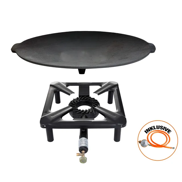 AllGrill Hockerkocher Set groß 7 kW mit Schale Ø45 cm