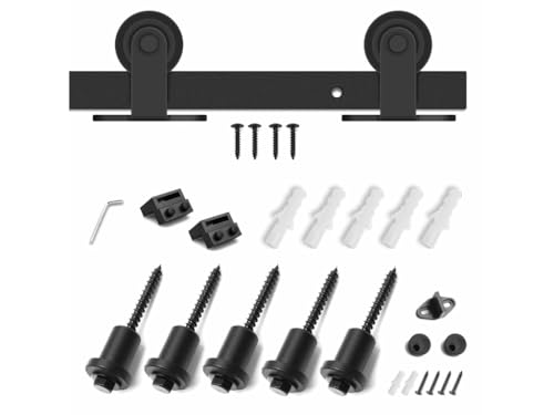 HPFloor Schiebetürbeschlag Set 183 cm mattschwarz Stahl