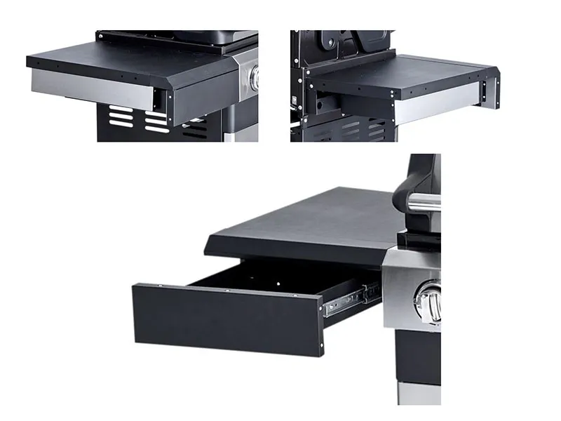 AllGrill Grillzubehör Schublade für 100333 100444 Anbau links