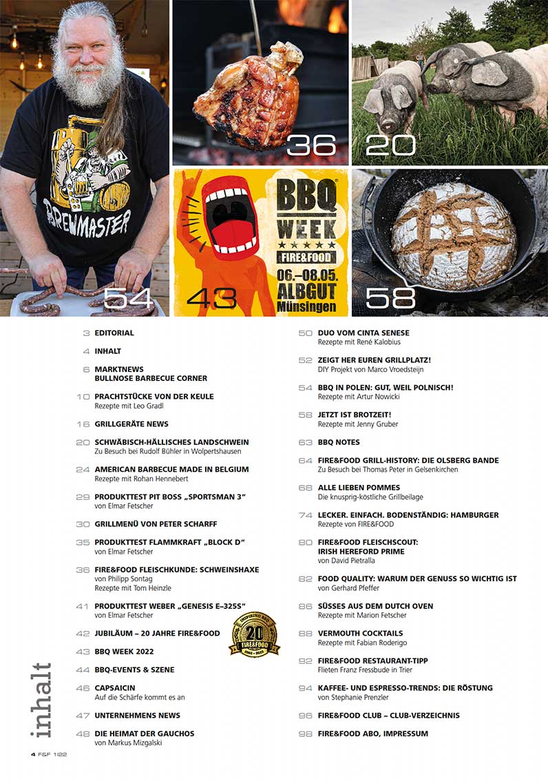 FIRE&FOOD Einzelausgaben 2022/01 Magazin Printausgabe Grillrezepte