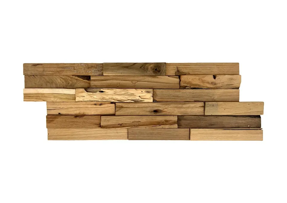 HPFloor Batavia Wandpaneele Teak 12er Set braun 3D Echtholz