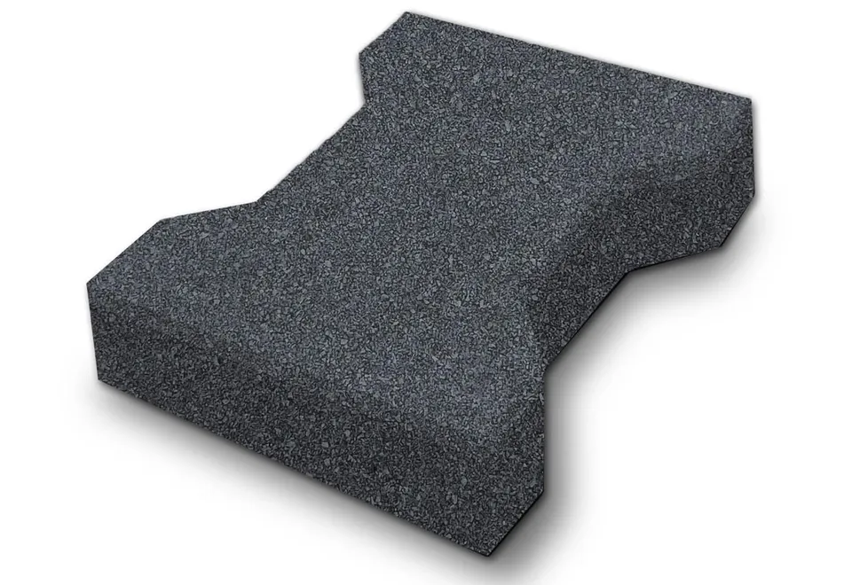 HPFloor Fall Protection Mats Gummiziegel Grau 45 mm