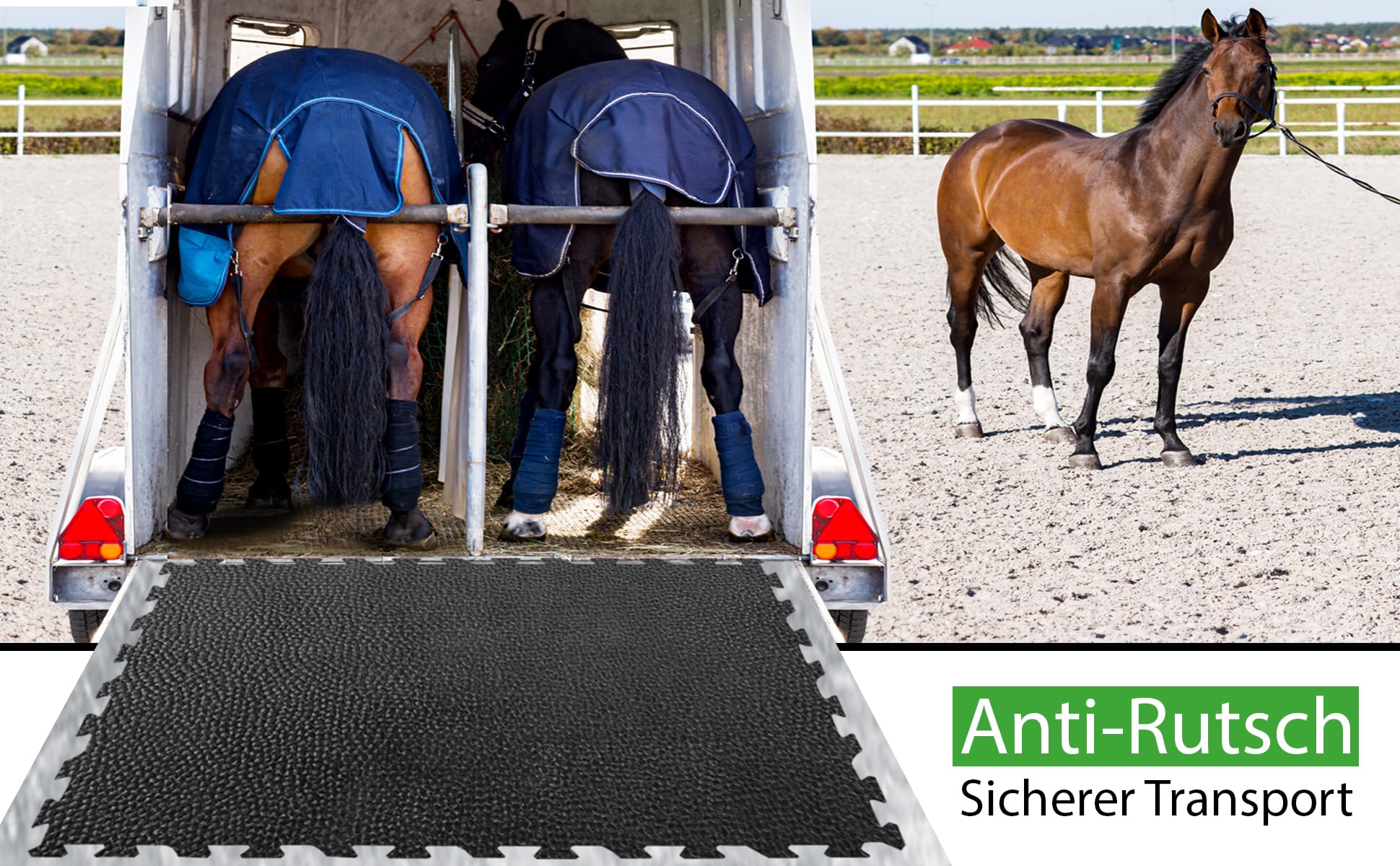 HPFloor Stable Mats Gummi-Stallmatte 120x80x1,7cm Schwarz Kautschuk