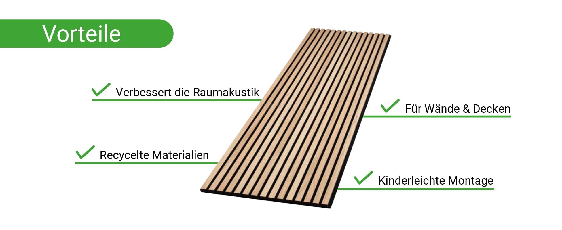 HPFloor Acoustic Panels Akustikpaneele Black Oak 240x60 Filz Schwarz