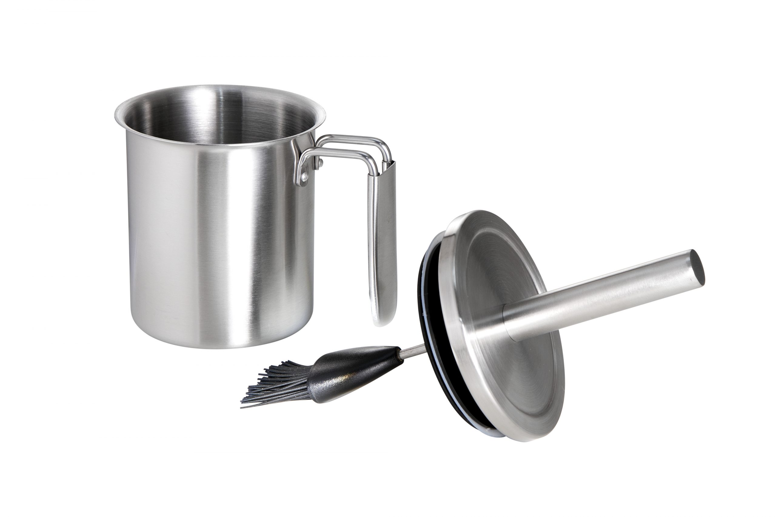 AllGrill Grillzubehör Marinier-Set Edelstahl Silikonpinsel 0,6L