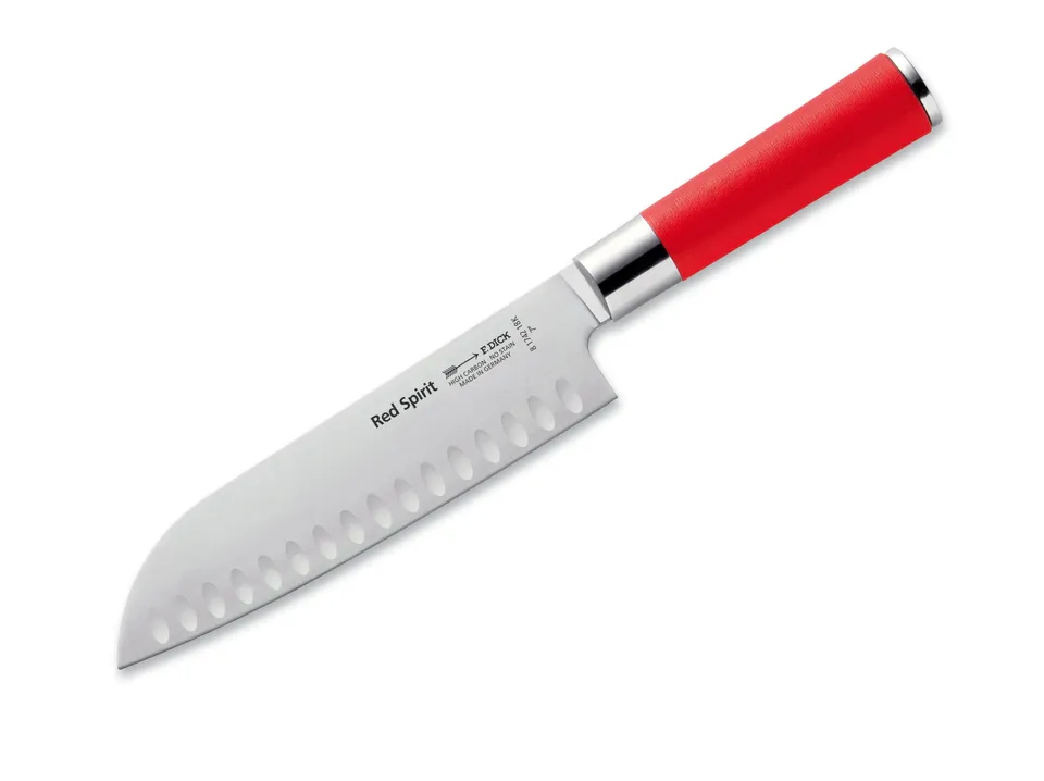 Dick Red Spirit Santoku 18 cm Kullenschliff rot