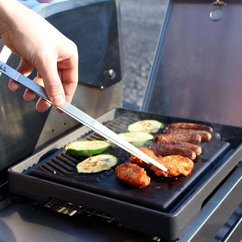 AllGrill GRILLZUBEHÖR Gussgrillplatte Seitenkocher 35x32 Gusseisen