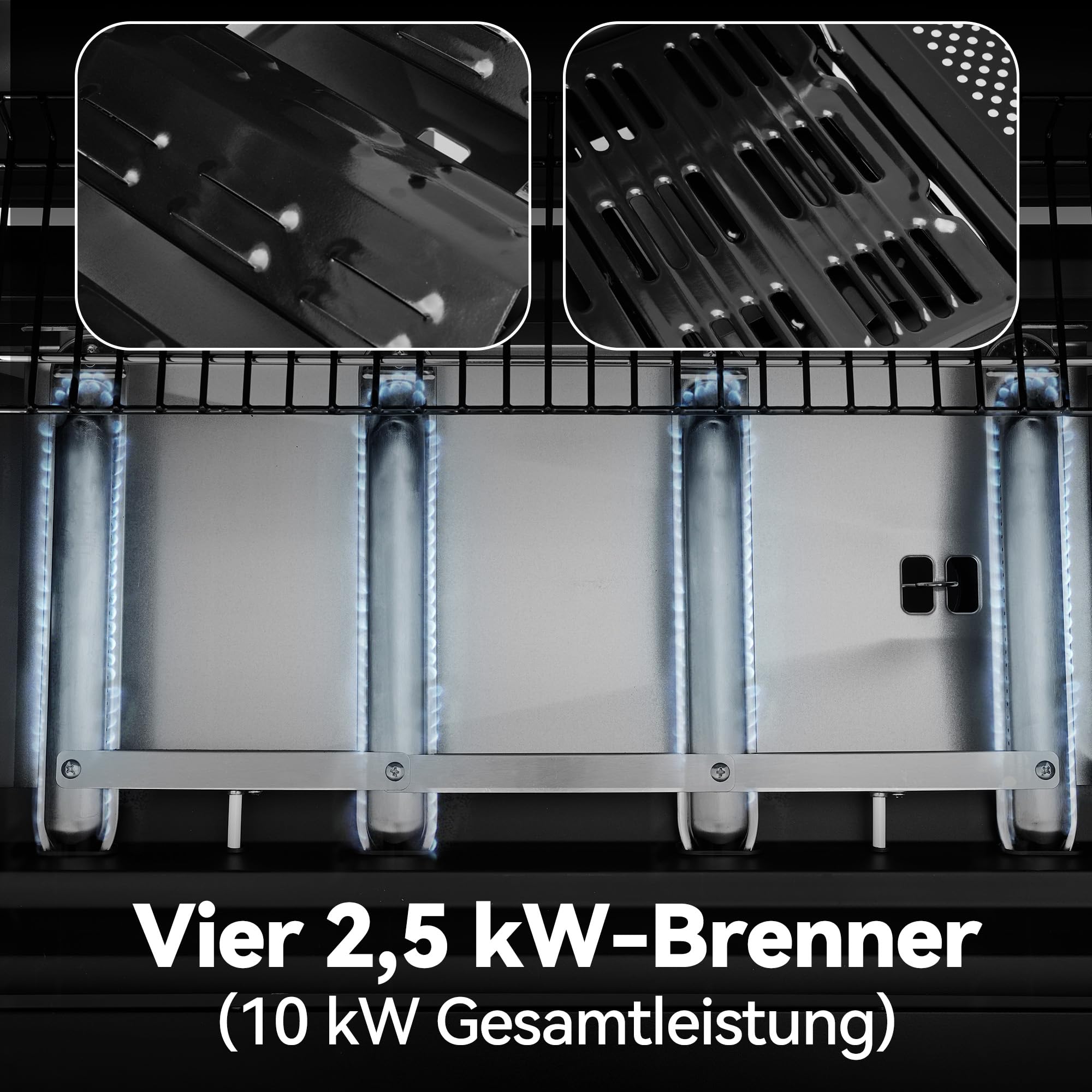 Royal Gourmet Gasgrills Grillwagen 4-Brenner 10 kW klappbar
